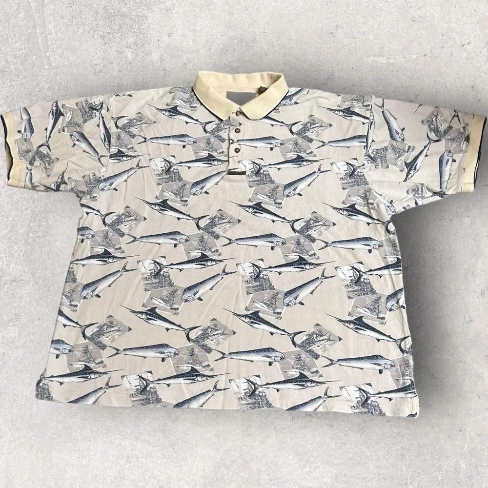 Clearwater Outfitters Shirt Mens Size 2XL XXL Swordfish Fishing‎ All Over Print